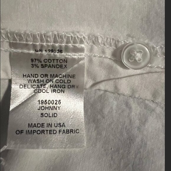 The Finley Classic White Blouse "Johnny" semi-fitted / turnback cuffs / Size M - Picture 10 of 11